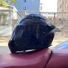 Casco de motocicleta Orz para hombre y mujer, verano, casco integral de motocicleta, cuatro estaciones, alerón trasero grande, pareja, punto, transfronterizo