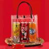 Bolsa Tote de Presente em PVC Pronta para Uso Saco de Doces para Casamento Estilo Ins Transparente Bolsa de Mão para Lembrancinha Embalagem Plástica
