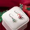 Brincos de Árvore de Natal Floco de Neve Diamante Agulha de Prata com Borla de Pérola Lançamento de Natal Brincos Elegantes de Luxo Leve Brincos da Moda