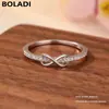 Nuevo Anillo de Zirconia Estilo Transfronterizo Fresco y Sencillo Número de la Suerte 8, Anillo de Moda y Minimalista Estilo Ins para Mujer, Anillo de Cola de Fila Única
