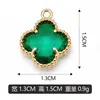 Pingente Único Dourado KC Trevo de Quatro Folhas Pedra Preciosa Colar Pulseira Pingente Joia DIY Venda Direta Atacado Misto Transfronteiriço do Fabricante