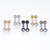 Pendientes Dobles de Diamante de Acero Inoxidable Venta Transfronteriza en Amazon Piercing de Lengua de Diamante Joyería Punk Hip-Hop Suministro Directo de Fábrica
