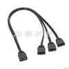 Cabo de Conexão Argb 1 para 2 Placa-Mãe, Cabo Rgb 1 para 2, Cabo Adaptador 5V 3 Pinos, Cabo Plano, Comprimento Total 15cm