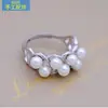 Suporte de Anel para Pulseira Semi-acabada de Pérola Abertura Ajustável Suporte de Anel Prata de Lei 925 Anel de Cauda Acessórios DIY Estilo Multi-pérolas