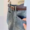Shorts Jeans Retrô Americano para Mulheres, Verão Fino de Cintura Alta, Cobre o Quadril, Emagrecimento, Petite, Corte A, Casual, Perna Larga, Hot Pants