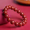 Vendas Diretas de Fábrica Areia de Cristal Mineral Bruto Anel Liso de Cinábrio Pulseira Ano de Nascimento de Homens e Mulheres Contas Redondas Pulseira de Anel Único Joias Atacado