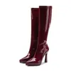 1058-A8 Botas Altas de Tacón de Aguja Apuntadas Color Nude Estilo Nuevo 2026 Botas de Montar Altas Hasta la Rodilla con Cremallera Lateral Botas Largas