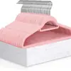 Percha de Terciopelo de 45 cm, Percha Doble para Ropa de Hombre Adulto, Antideslizante, Sin Marcas, Ahorra Espacio, Percha de Almacenamiento para Armario