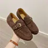 Sapatos Birkenstock com Fivela Retro Outono 2026 Nova Versão Coreana Mocassins Versáteis Slip-On Sapatos Femininos