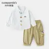 Conjunto de Camiseta Panda Kaka para Niños Conjunto de Otoño para Niños Conjunto Casual de Dos Piezas para Niñas Ropa de Bebé para Primavera y Otoño Moderno