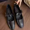 Zapatos Mary Jane Nuevos de Primavera 2026 para Mujer con Hebilla de Una Correa, Punta Cuadrada, Suela Suave, Tacón Grueso Versátil