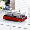 Plato de Frutas Secas de Lujo Ligero Sala de Estar Hogar Bocadillos de Fruta Plato de Bocadillos de Fruta Seca Plato de Vidrio Mesa de Café Plato de Fruta Caja de Almacenamiento de Bocadillos de Té
