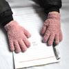Guantes pequeños de punto de terciopelo grueso con forro polar anticongelante para niños de 3 a 6 años, directos de fábrica