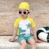 Traje de baño para niños Ropa de baño infantil Bañador de niño Conjunto de traje de baño dividido Manga larga Protección solar Secado rápido Ropa de playa