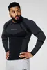 YOUNGLA Nova Roupa Fitness Treinador Esportiva Camiseta de Manga Longa Masculina Justa Alta Elasticidade Roupas de Treinamento Roupa Fitness