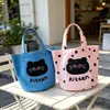 Bolsa de Lona Leve Portátil Fofa de Desenho Animado Personalizada para Sair e Levar para o Trabalho, Bolsa de Presente para Evento de Feriado
