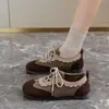 Tênis de Treino Alemão Casual Pastoral Retrô Feminino Chegada Nova Outono Nicho College Versátil Sapatos Femininos Cano Baixo Cadarço Tênis de Board Feminino