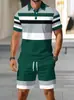 Comércio Exterior Aliexpress Temu Moda Masculina Casual Camiseta Polo de Manga Curta Estampa 3D Conjunto de Roupas e Calças