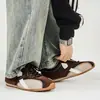 Zapatos de Entrenamiento Casuales Alemanes de Caña Baja Estilo Retro Moda Masculina Versátiles Zapatos Planos para Exteriores Zapatos de Nicho Colorido Bloque Estudiante Zapatos de Moda para Hombre