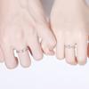 Anel de Casal Amantes do Luar Masculino e Feminino Um Par de Anéis de Casal Coroa de Pedra da Lua Personalizados da Moda Anel de Abertura