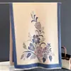 Bufanda chal largo floral vintage, lujosa y elegante, realza el cutis, cachemir sintético engrosado, adecuada para otoño e invierno, ideal para regalar