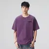 Nova camiseta de peso pesado 320g 2026, gola redonda, estilo americano, acabamento pesado, lavagem Asut, logo no peito, mangas curtas