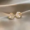 Brincos stud elegantes de zircônia e pérola artificial para mulheres, brincos de nicho versáteis e da moda com pingentes de franja, brincos pendentes, argolas e acessórios de orelha para mulheres