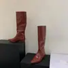 Botas largas de estilo francés con punta y tacón grueso, tipo western cowboy, para mujer, nuevas 2026, de caña alta para montar