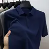 Camiseta de punto de manga corta con estampado de piña para hombre, cuello de solapa, top pequeño de verano, ajuste ceñido, polo, camiseta polo de color liso, manga corta, ropa para hombre