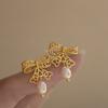 Aretes de Borla de Hoja de Flor de Aguja de Plata Super Hada Elegantes Aretes de Gama Alta Moda Nicho Aretes Versátiles Venta al por Mayor Mujeres