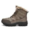 Zapatos de Algodón Cálidos de Invierno para Hombre, Botas de Nieve Gruesas de Terciopelo para Exteriores, Botas de Algodón de Caña Alta Resistentes al Frío, Zapatos para Hombre de Talla Grande