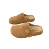 Medias zapatillas de mujer estilo Birkenstock retro, nuevo modelo otoño 2026, sandalias de exterior de punta semiabierta, zapatos Birkenstock de suela gruesa estilo francés