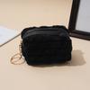 Monedero Mini Cuadrado de Felpa Nuevo Transfronterizo Lindo Llavero para Niños Bolsa Pequeña con Banda Vocal Labial Bolsa para Audífonos