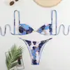 Traje de baño nuevo transfronterizo europeo y americano para mujer Amazon Estampado de leopardo Bikini sexy de tres piezas dividido Traje de baño Amazon
