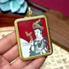 Thangka Tíbet Nepal Thangka Pintado a Mano Puro Bodhisattva Guanyin del Mar del Sur Núcleo de Tarjeta 4x5