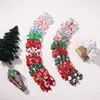 Venta Caliente Transfronteriza Amazon Copo de Nieve de Navidad Alce Rojo y Verde Accesorios para el Cabello de Niños Adorno para la Cabeza Retro Pasador de Cola de Golondrina