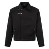 26339 High Street Estilo Americano Otoño/Invierno Motociclista Punk Avión Hebilla Cuello Solapa Diseño Chaqueta Abrigo Casual Holgado Corto para Hombre