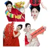 Adereços para Fotos de Casamento para Noiva e Madrinhas, Adereços para Fotos de Noivado Estilo Chinês Tradicional