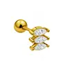 Personalidade Simples Aço Inoxidável Banhado a Ouro 18K Barra Tarraxa de Osso da Orelha Zircônia Exquisite Pequena Tarraxa de Orelha Micro-Cravejada Joias para Piercing