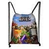 Sacola de Compras Personalizada de Moda Minecraft com Bolso de Cordão Criativo Portátil para Crianças ao Ar Livre Estudante Sacola com Cordão Atacado