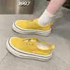 Zapatos de lona negros ligeros de suela gruesa para mujer 2026 nuevos zapatos de verano transpirables versátiles slip-on casuales para patinar