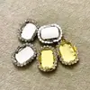 Cadena de garra con borde de hebilla de cristal soldada con diamantes, base hueca en forma de D, accesorios para ropa, material de garra de diamante cosido a mano para bolsa de zapatos DIY, pasador de pelo