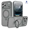 Funda para Teléfono con Soporte de Agujeros Finos para Apple 17Promax con Succión Magnética, 17E Tacto Suave Anti-Caída Dos en Uno 16 Cubierta Protectora
