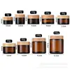 Pote de creme marrom 50g transfronteiriço, frasco de amostra de creme para o rosto, frasco dispensador de creme floco de neve marrom à prova de luz, frasco cosmético