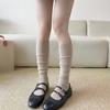 Calcetines hasta la pantorrilla estilo ballet para mujer, medias grises, calcetines de felpa serie Miu, calcetines de algodón puro para mujer estilo simple coreano