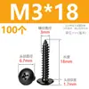 Tornillos autorroscantes de cabeza de cruz de acero inoxidable 304 negros, tornillos autorroscantes de cabeza de hongo M3M4M5M6