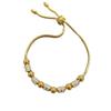 Pulseira Popular de Venda Quente Transfronteiriça Barroco Francês Luxo Leve Retrô com Contas Redondas Strass Totalmente Diamante Zircônia Pulseira de Aço Titânio com Contas