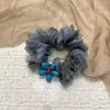 Scrunchie Floral Azul Girassol de Alta Qualidade Estilo Coreano, Acessório de Cabelo Versátil e Estiloso, Novo Modelo Verão 2026