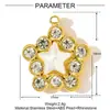 Collar con Colgante de Acero de Titanio para Mujer, Estilo Europeo y Americano, Forma de Corazón, Trébol de Cuatro Hojas, Estrella de Cinco Puntas, DIY, Accesorios de Joyería de Acero Inoxidable con Forma de Pera de Resina