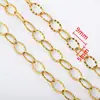 Acero Inoxidable Chapado en Oro Oro Cadena Cruzada Extra Larga Patrón de Diente Ovalado DIY Collar Pulsera Accesorios de Cadena para Joyería